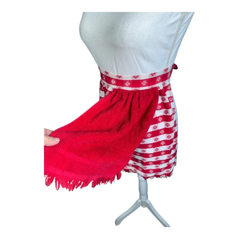 Vintage Gingham Checked Waist Apron‎